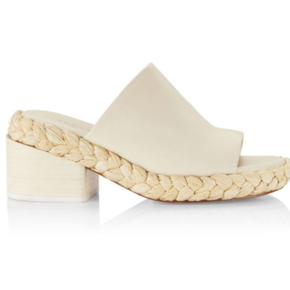 Robert CLERGERIE Leather Volfa Block Heel Espradrille Mules